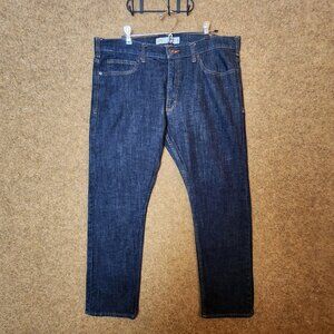 Lee Slim Fit Jeans Tapered Leg Men 38x30 Blue Denim Dark Wash Stretch 5-Pocket